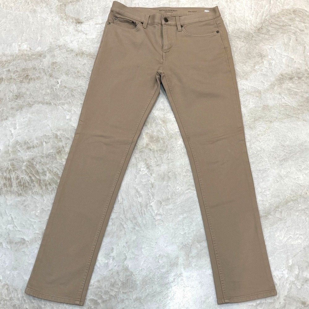 Banana Republic Slim Traveler Pants | Khaki | 30x32 Slim Fit - Picture 3 of 7